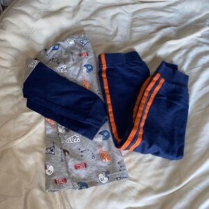 Carter's Blue and Gray Joggers Set with Orange Accents
